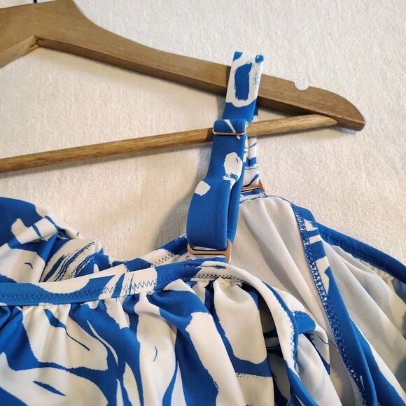 Raisins Curve Blue Tankini Two Piece Swimsuit Beach Bright Tropical Sz 24W 22W - Picture 5 of 14